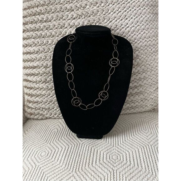 Unbranded Jewelry - Vintage 925 Italy Sterling Silver Chain Necklace MCM Modern